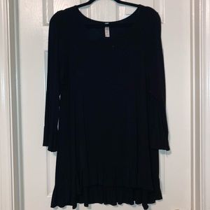 Witch Vibe black top with flare ruffle sleeves/hem